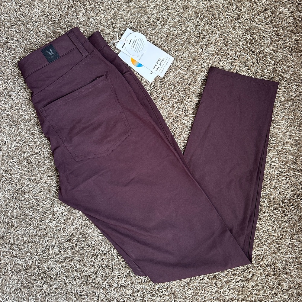 Vuori Men's Meta Pant in Color Oxblood Size 28 - Picture 2 of 7